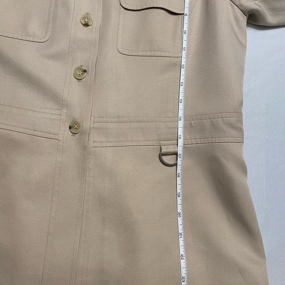 TALBOTS Womens Blazer SZ 10 Light Cream/Ivory Safari Style Lightweight - Picture 12 of 14